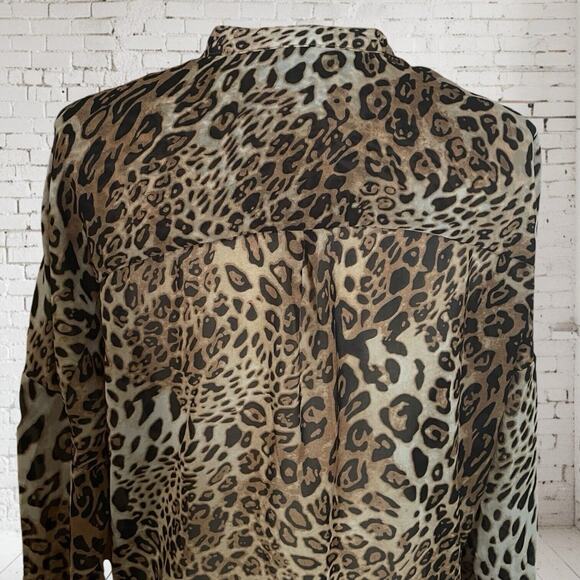 Paper Heart Australia Designer Animal Print Wrap Blouse Sz XS/S Long Sleeves - Picture 4 of 9
